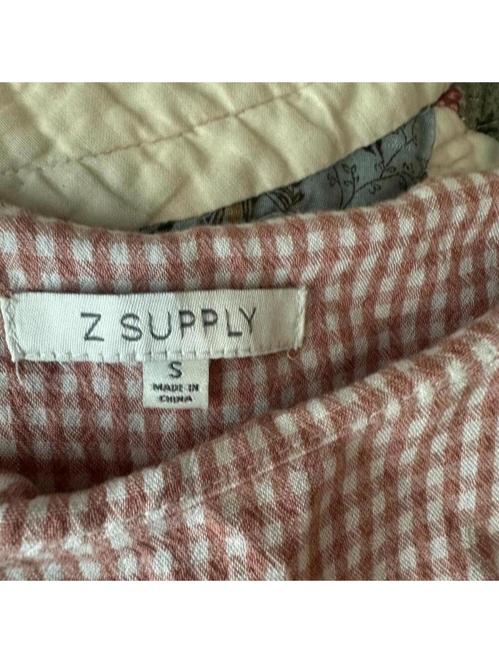Z SUPPLY CARINA GINGHAM MINI DRESS orange size S babydoll swing summer - Picture 4 of 7